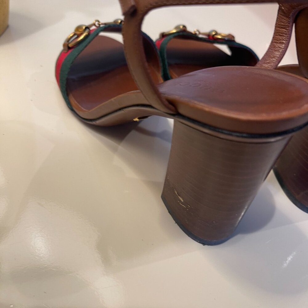 Gucci NS NYLON LIFFORD V.R.V / CUIR SANDALS 36 1/2 - Picture 13 of 16
